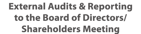 External Audits & Reporting to the Board of Directors  Shareholders Meeting