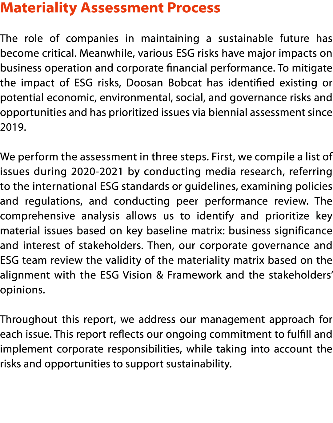 Materiality Assessment Process The role of companies in maintaining a sustainable future has become critical  Meanwhi   