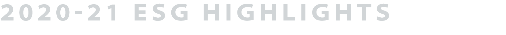 2020-21 ESG HIGHLIGHTS