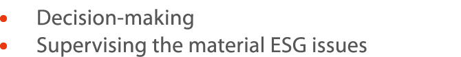      Decision-making      Supervising the material ESG issues