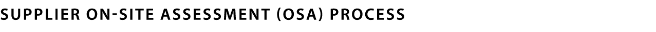 Supplier On-Site Assessment (OSA) Process