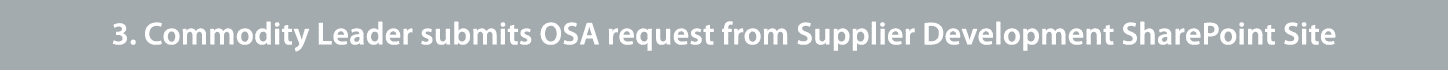 3  Commodity Leader submits OSA request from Supplier Development SharePoint Site