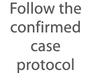 Follow the confirmed case protocol