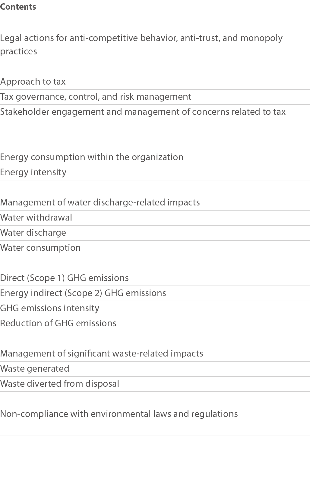 Contents Legal actions for anti-competitive behavior, anti-trust, and monopoly practices Approach to tax Tax governan   