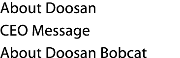 About Doosan CEO Message About Doosan Bobcat 