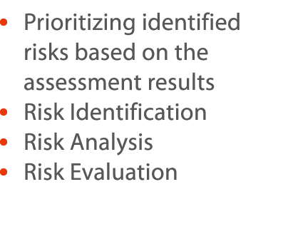    Prioritizing identified risks based on the assessment results    Risk Identification    Risk Analysis    Risk Eval   