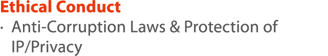 Ethical Conduct    Anti-Corruption Laws & Protection of  IP Privacy
