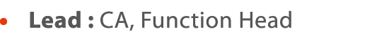     Lead : CA, Function Head 