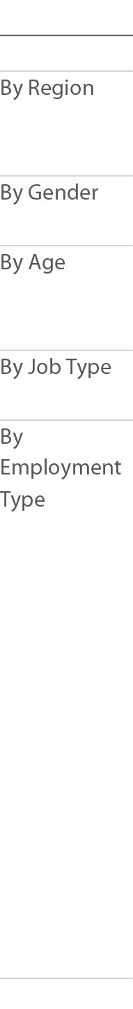  By Region  By Gender By Age  By Job Type By Employment Type       