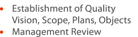     Establishment of Quality Vision, Scope, Plans, Objects    Management Review