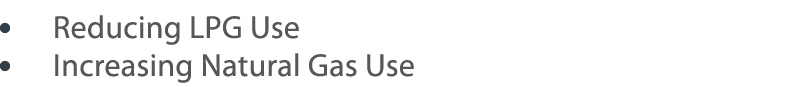     Reducing LPG Use    Increasing Natural Gas Use 
