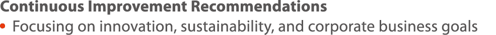 Continuous Improvement Recommendations    Focusing on innovation, sustainability, and corporate business goals 