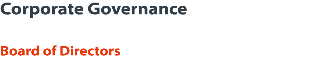 Corporate Governance  Board of Directors 