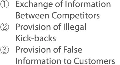     Exchange of Information Between Competitors     Provision of Illegal Kick-backs      Provision of False Informati   