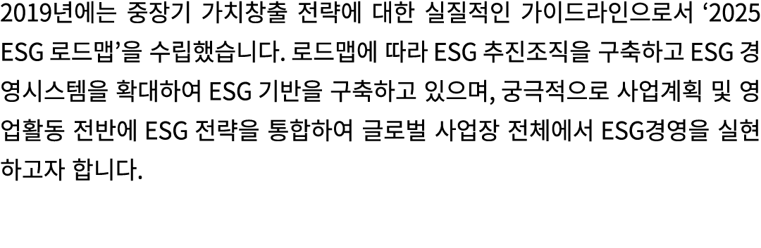 2019                                   2025 ESG                       ESG            ESG             ESG                