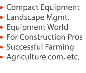    Compact Equipment   Landscape Mgmt      Equipment World    For Construction Pros    Successful Farming   Agricultu   