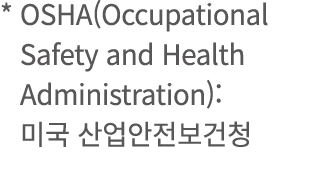 *  OSHA(Occupational Safety and Health Administration):            