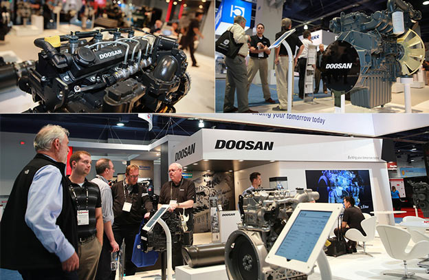 Doosan Infracore Engine BG welcomed visitors to its separate booth, which was more than four times larger than its booth at the last ConExpo held in 2014.